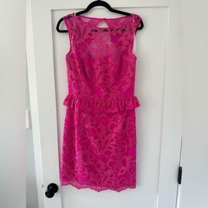 Lilly Pulitzer Kiri Mambo Pink Lace Peplum dress - size 6